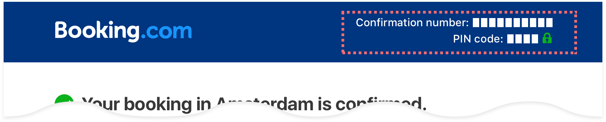 查看您的预订确认邮件